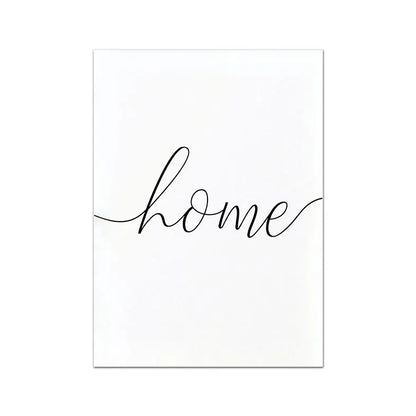 Home Sweet Home Black White Quotes Posters Wall Art Fine Art Canvas Prints Minimalist Nordic Pictures For Simple Living Room Decor