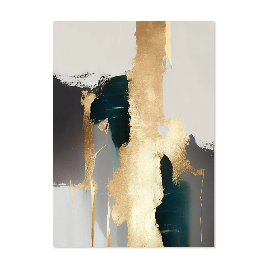 Modern Abstract Golden Textural Neutral Colors Wall Art Fine Art Canvas Prints Posters Pictures For Living Room Light Luxury Home Decor