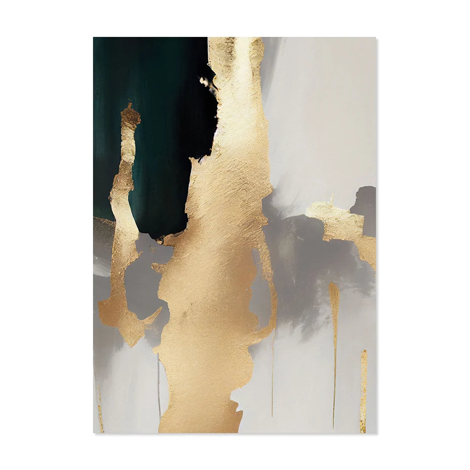 Modern Abstract Golden Textural Neutral Colors Wall Art Fine Art Canvas Prints Posters Pictures For Living Room Light Luxury Home Decor