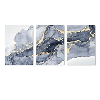 Shades of Blue Abstract Liquid Marble Wall Art Fine Art Canvas Print With Golden Accents Pictures For Living Room Contemporary Bedroom Art Decor