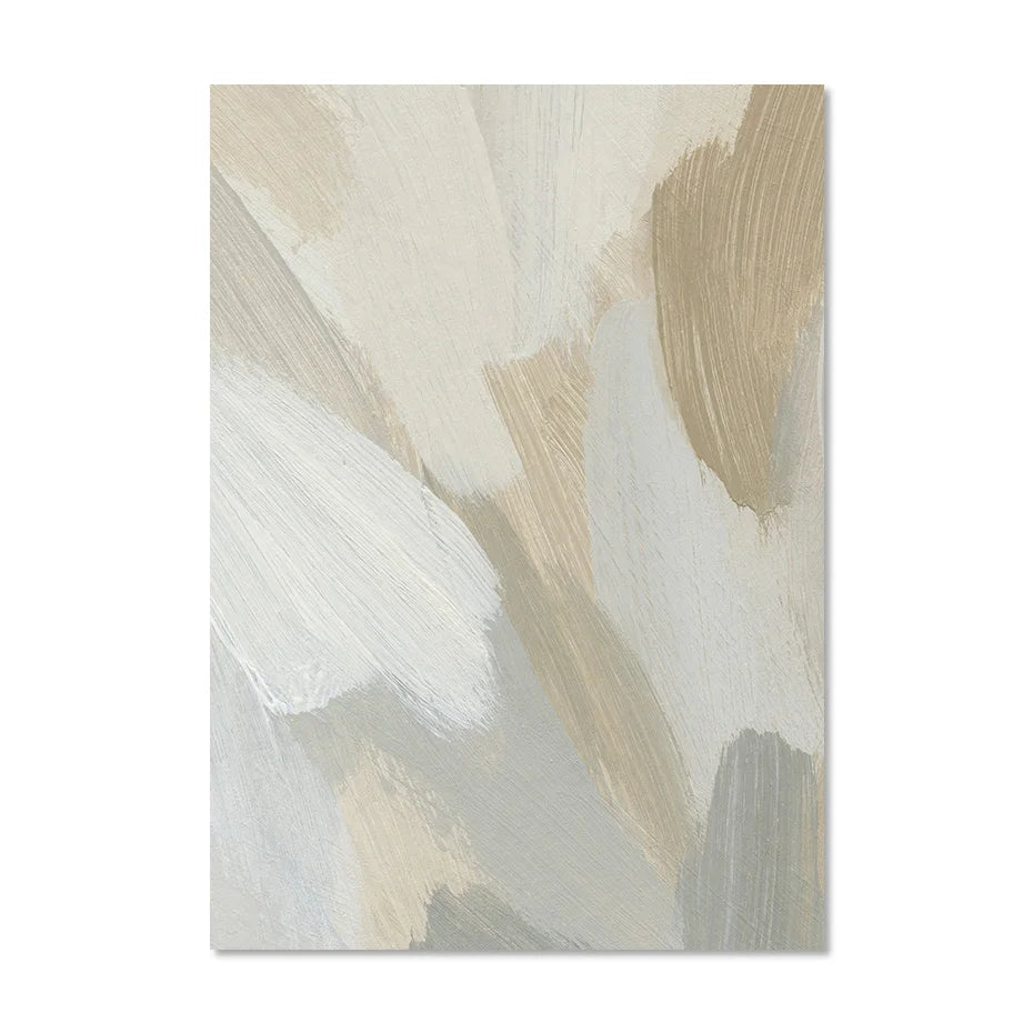 Neutral Colors Abstract Thick Brush Painting Wall Art Fine Art Canvas Prints Posters Pictures For Modern Living Room Bedroom Art Decor