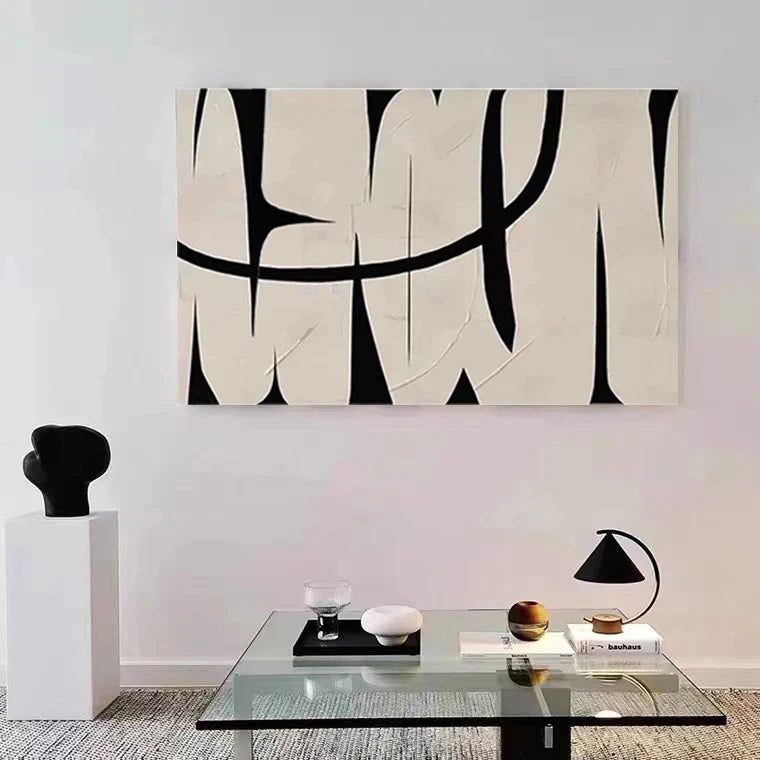 Black Beige Abstract Minimalist Wall Art Fine Art Canvas Prints Pictures For Modern Apartment Living Room Bedroom Art For Contemporary Interiors 2025