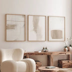 Absolute Minimal Beige White Abstract Wall Art Fine Art Canvas Prints Simple Artworks For Modern Apartment Living Room Art For Contemporary Decor