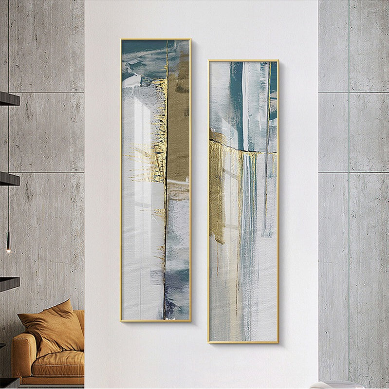 Abstract Geomorphic Elements Vertical Strip Wall Art Fine Art Canvas Prints Skyscraper Format Pictures For Loft Living Room Bedroom Home Office Wall Art Decor