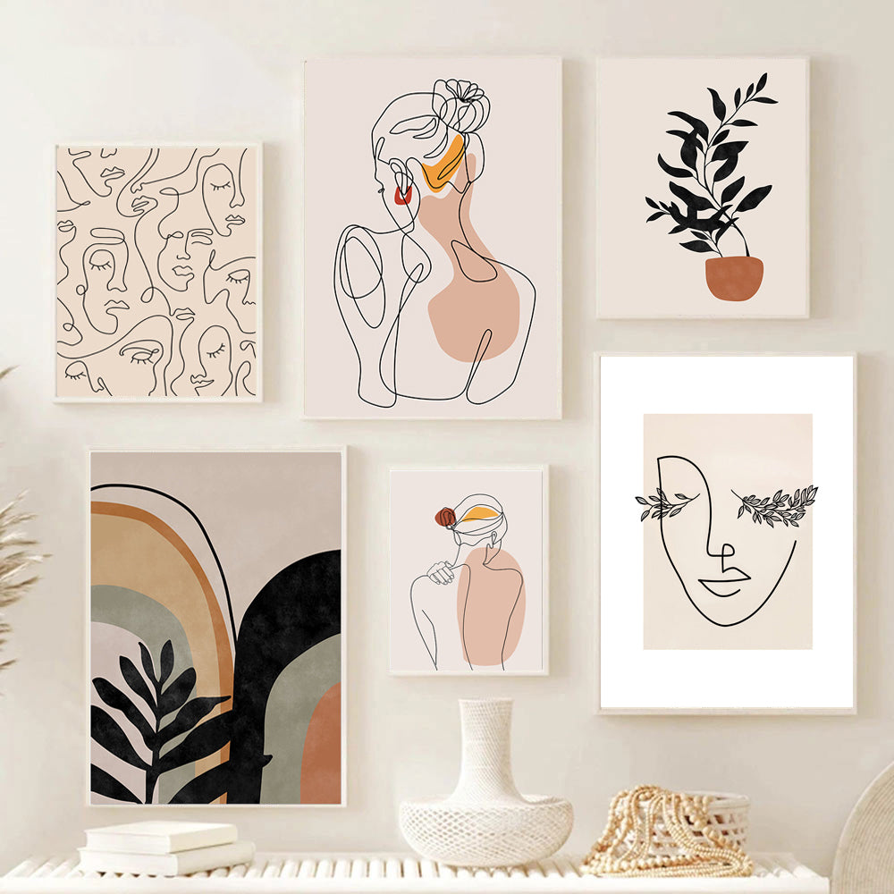 Abstract Line Art Bohemia Figure Art Gallery Wall Art Fine Art Canvas Prints Pictures For Modern Living Room Bedroom Art Decoration