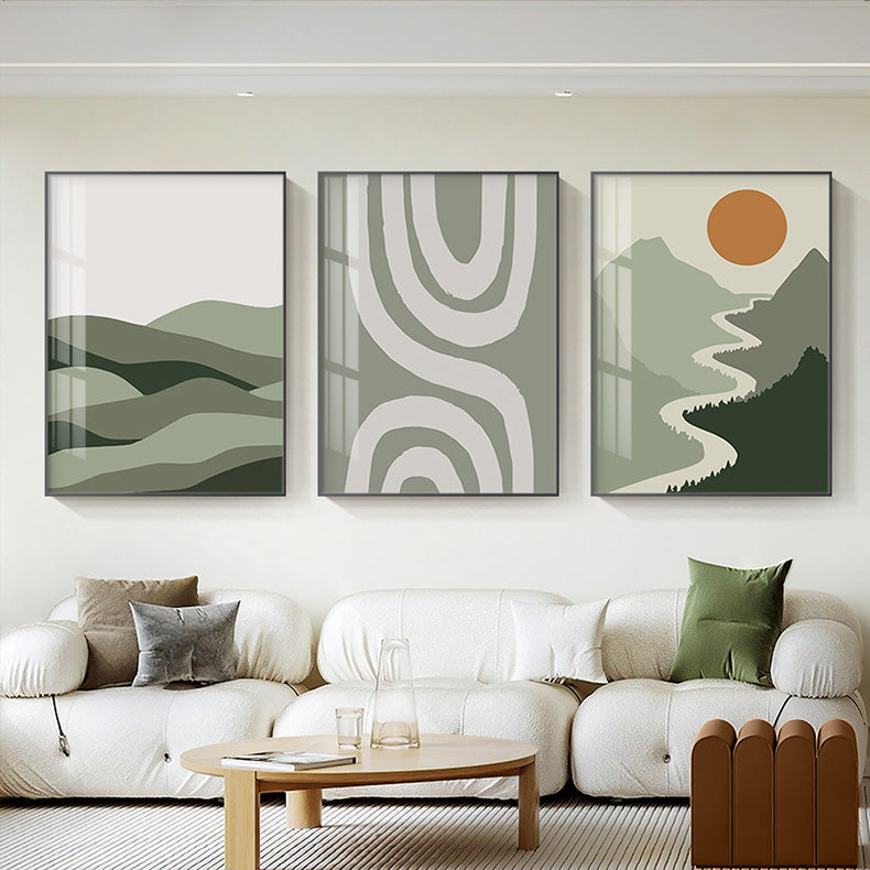 Abstract Minimalist Sage Green Landscape Wall At Fine Art Canvas Prints Modern Botanical Pictures for For Contemporary Home Office