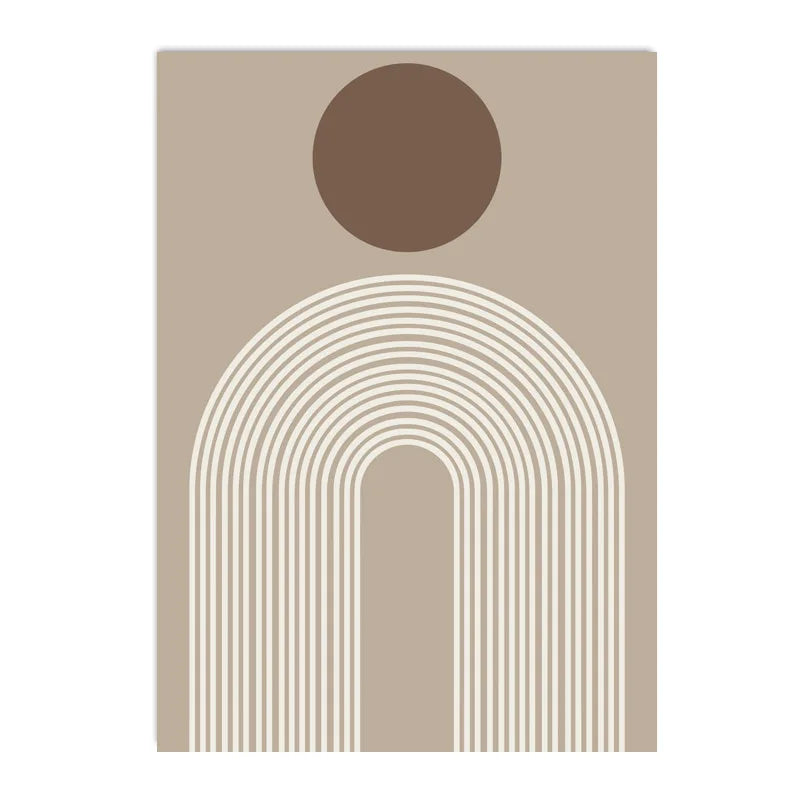 Abstract Beige Brown Minimalist Geometric Wall Art Fine Art Canvas Prints Pictures For Modern Living Room Dining Room Art For Contemporary Home Decor