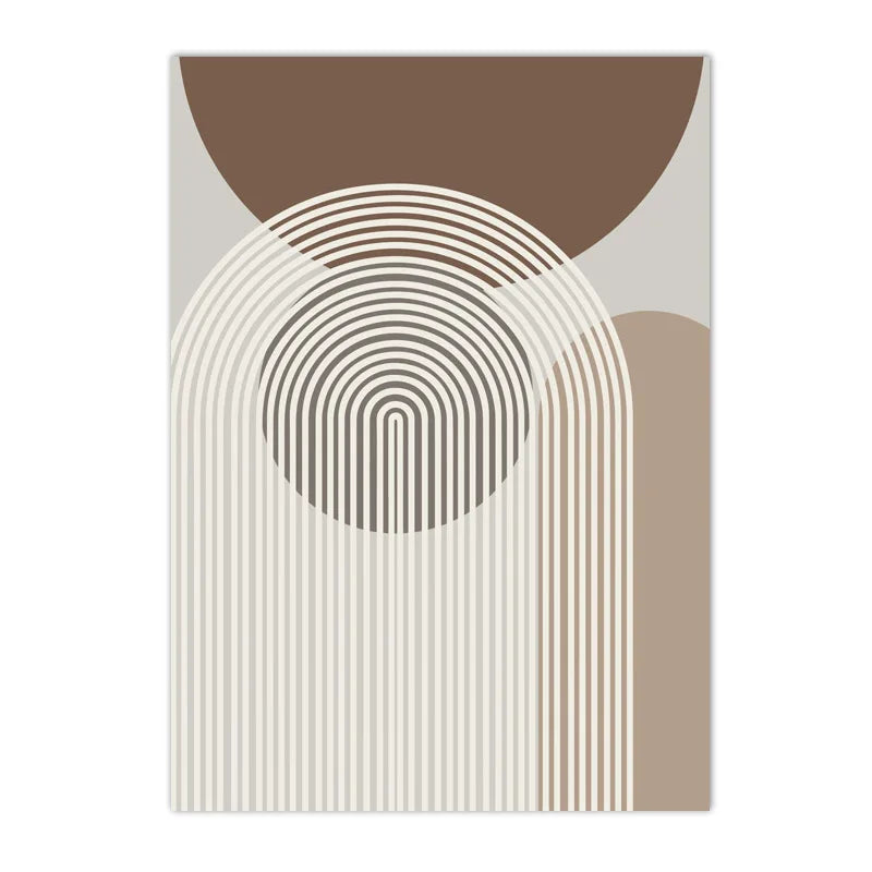 Abstract Beige Brown Minimalist Geometric Wall Art Fine Art Canvas Prints Pictures For Modern Living Room Dining Room Art For Contemporary Home Decor