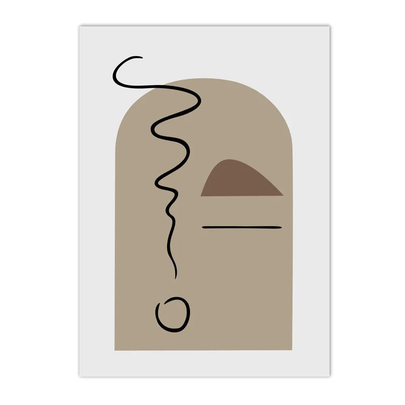 Abstract Beige Brown Minimalist Geometric Wall Art Fine Art Canvas Prints Pictures For Modern Living Room Dining Room Art For Contemporary Home Decor