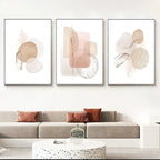 Abstract Beige Pink Geometric Canvas Boho Poster and Printed Wall Art Picture Modern Bedroom Living Room Home Decoration Mural