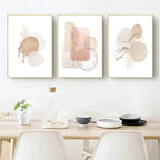 Abstract Beige Pink Geometric Canvas Boho Poster and Printed Wall Art Picture Modern Bedroom Living Room Home Decoration Mural