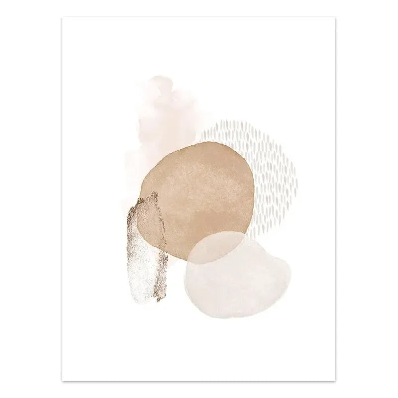 Abstract Beige Pink Geometric Canvas Boho Poster and Printed Wall Art Picture Modern Bedroom Living Room Home Decoration Mural