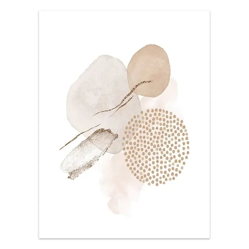 Abstract Beige Pink Geometric Canvas Boho Poster and Printed Wall Art Picture Modern Bedroom Living Room Home Decoration Mural