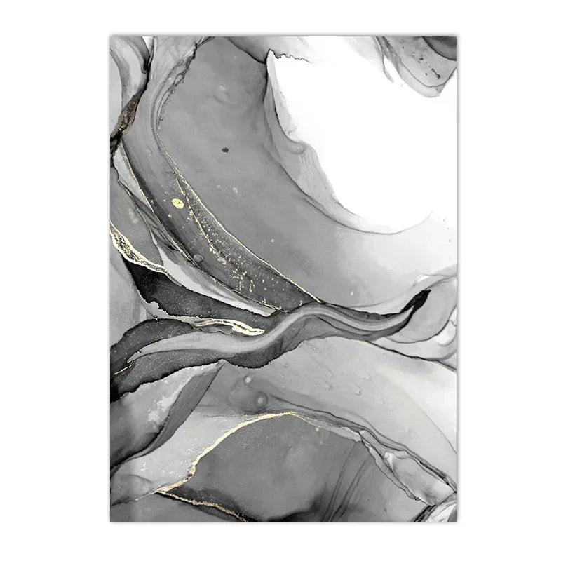 Abstract Black White Liquid Marble Poster Wall Art Fine Art Canvas Prints Modern Minimalist Pictures For Living Room Dining Room Home and Office Decor 2025 002