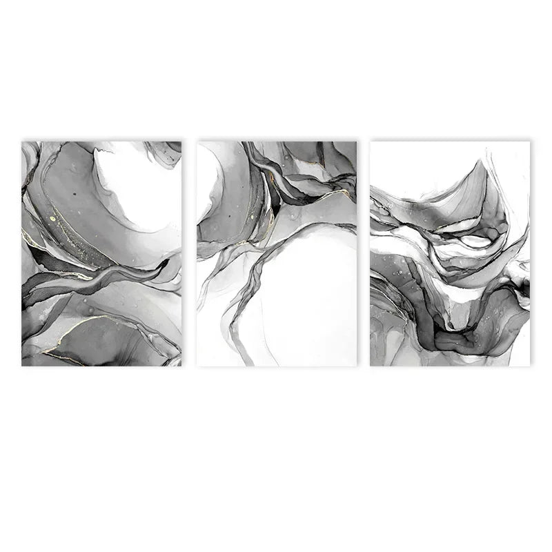 Abstract Black White Liquid Marble Poster Wall Art Fine Art Canvas Prints Modern Minimalist Pictures For Living Room Dining Room Home and Office Decor 2025 002