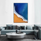 Abstract Blue Ocean Coastal Wall Art Fine Art Canvas Prints Ocean Sand Seascape Pictures For Living Room