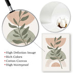 Product packaging with a magnifying glass, cotton close-up, and a plant design on a white background.