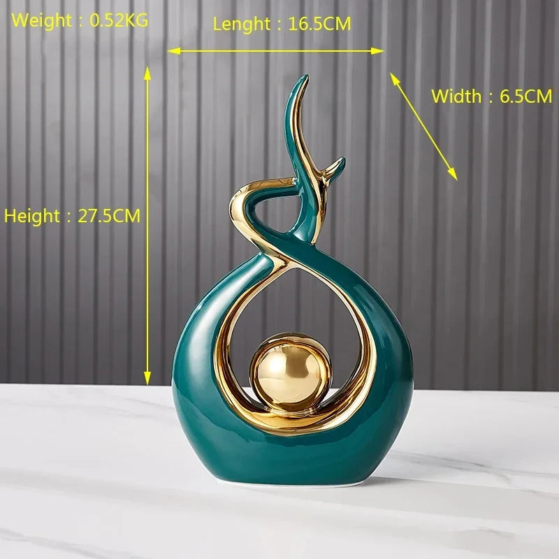 Decorative sculpture with measurements on a plain background