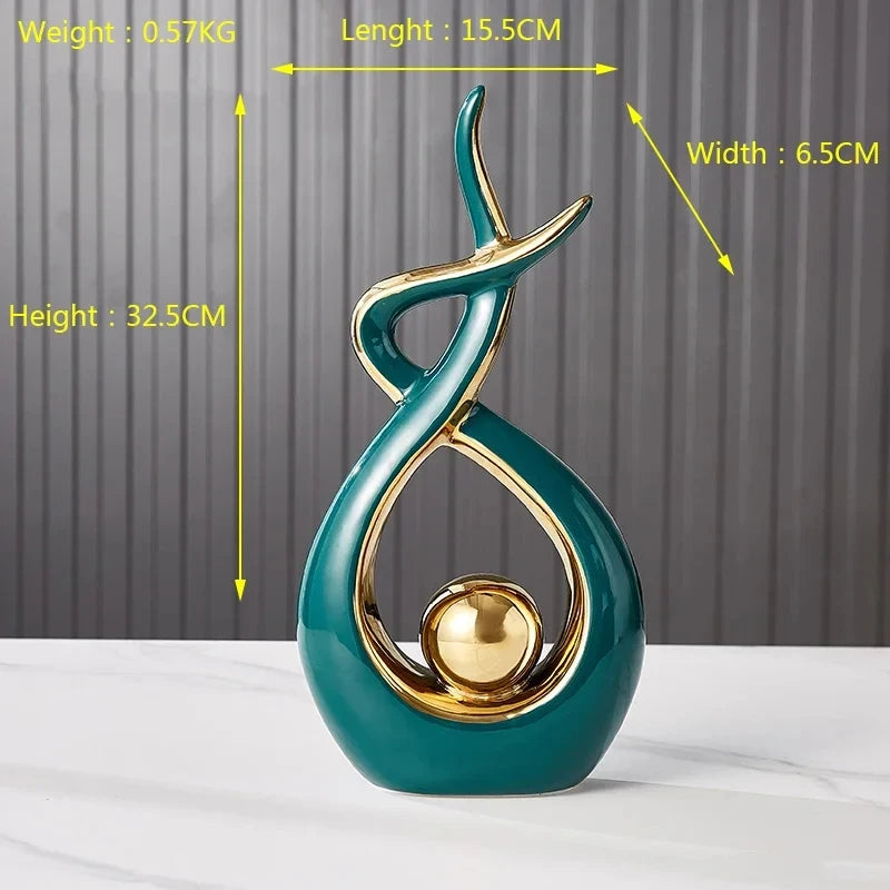 Decorative sculpture with measurements on a plain background