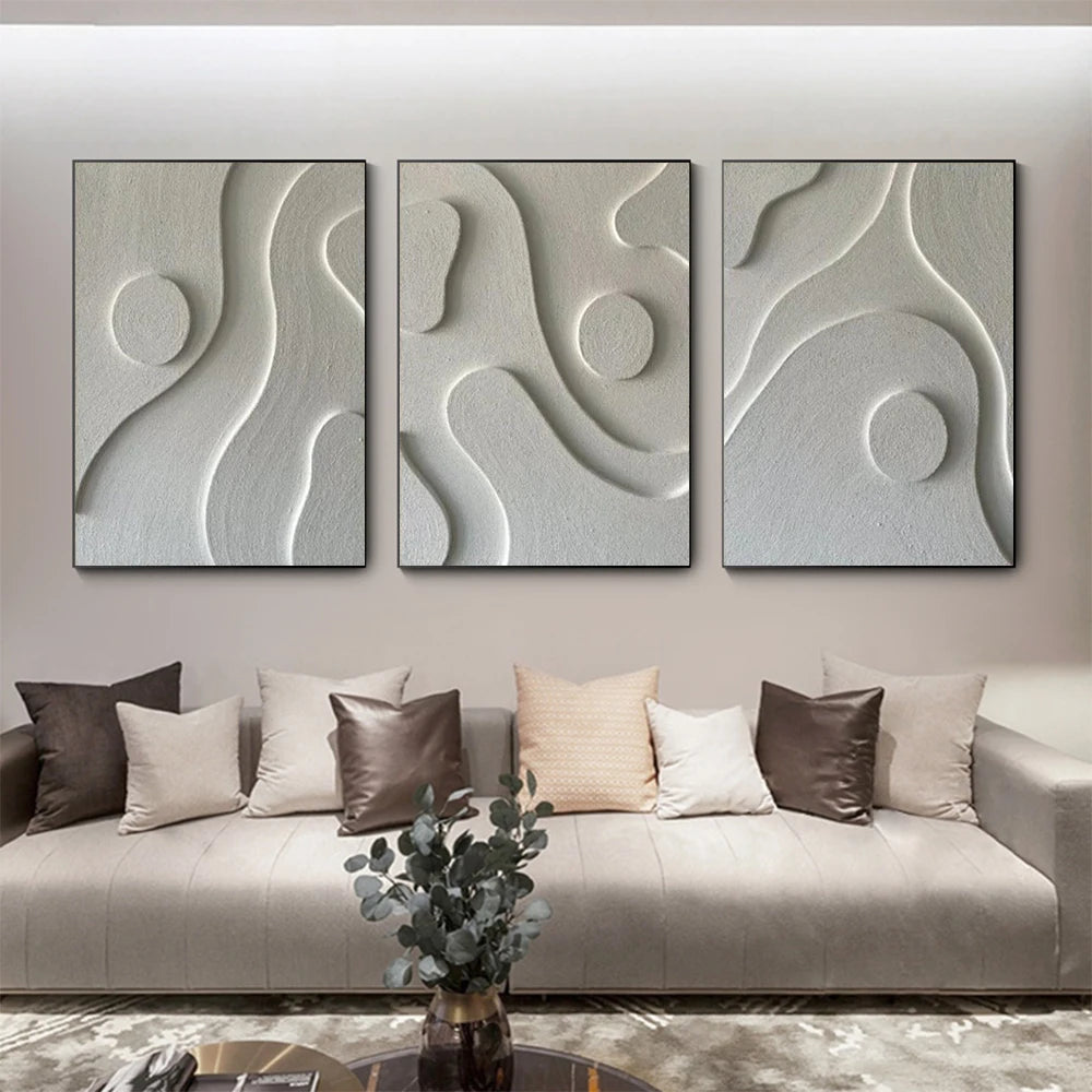 Abstract Contours Black White Minimalist Wall Art Fine Art Canvas Prints Pictures For Living Room Dining Art For For Modern Home Office Interiors