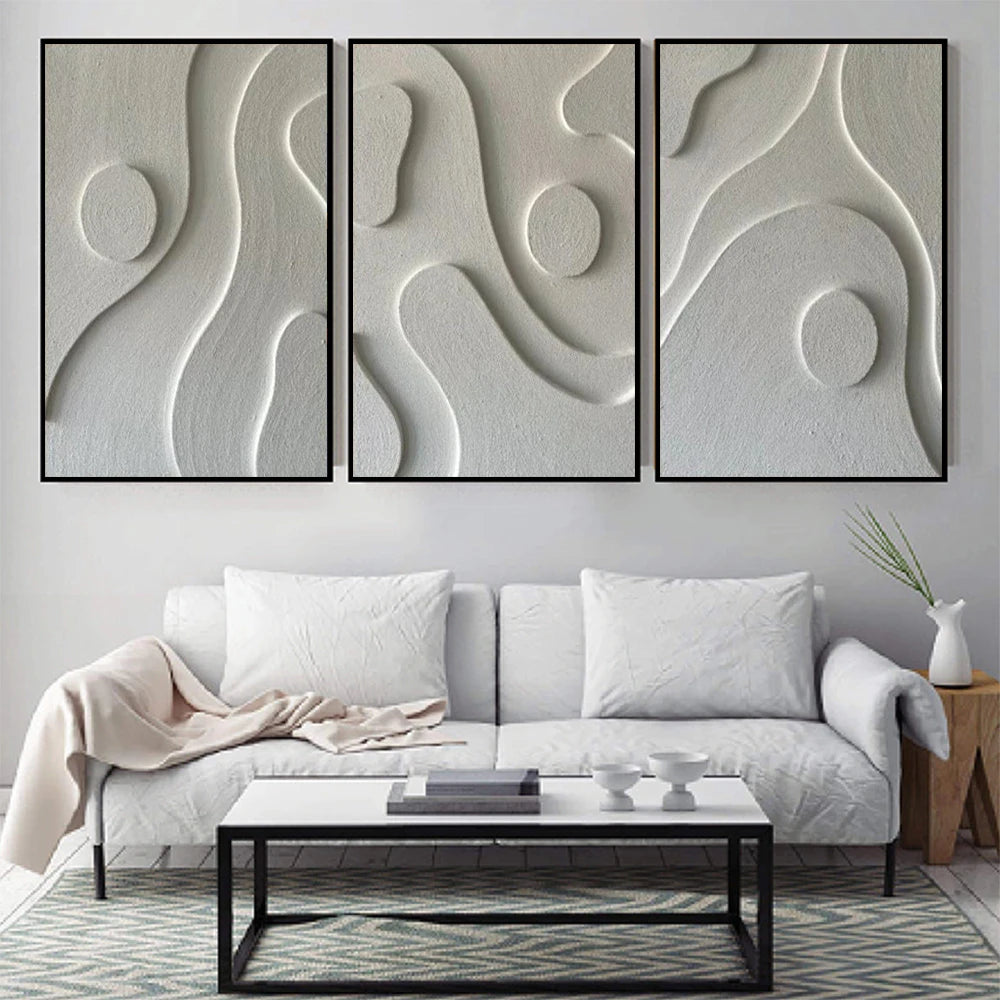 Abstract Contours Black White Minimalist Wall Art Fine Art Canvas Prints Pictures For Living Room Dining Art For For Modern Home Office Interiors
