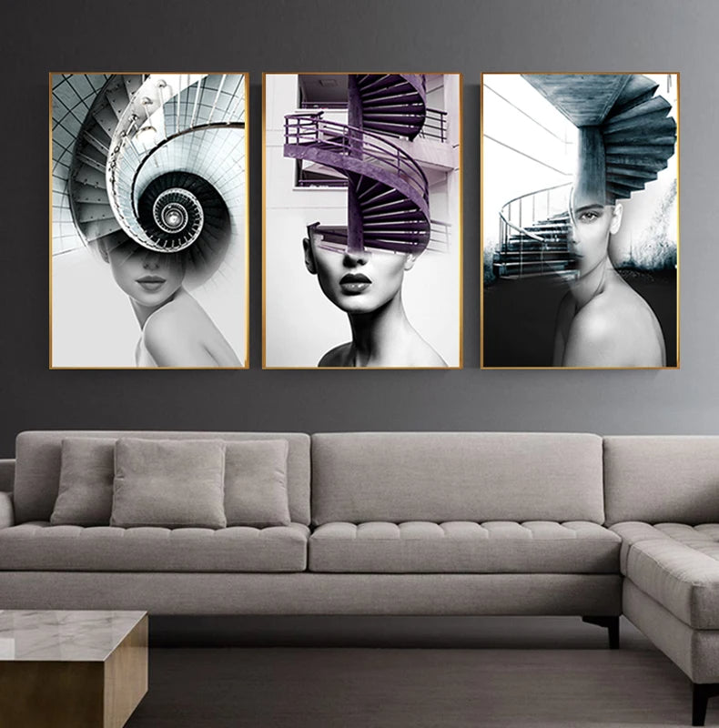 Abstract Fashion Architectural Fashion Wall Art Fine Art Canvas Prints Pictures For Modern Apartment Living Room Home Office Decor