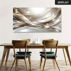 Abstract Flowing Silver Ripple Wall Art Fine Art Canvas Print Picture For Modern Apartment Living Room Above The Sofa Art For Above The Bed