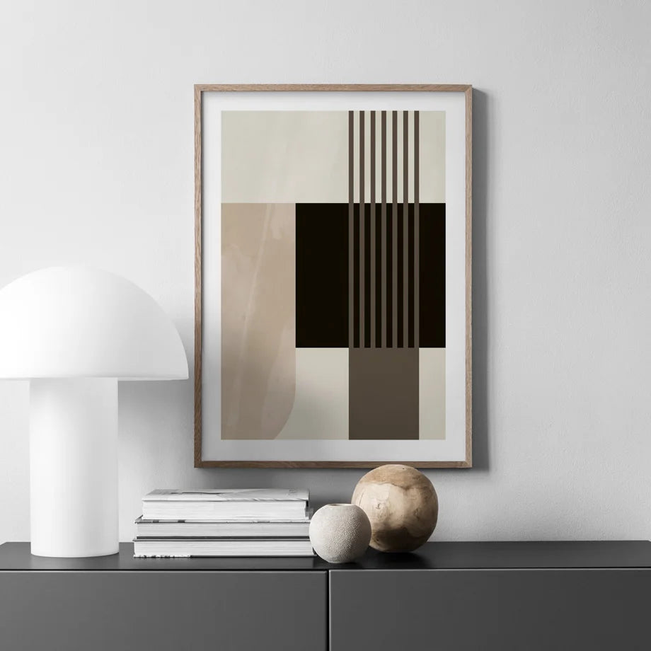 Abstract Geometric Color Blocks Wall Art Fine Art Canvas Prints Neutral Colors Pictures For Modern Living Room Art For Contemporary Interiors