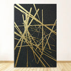 Abstract Geometric Formations Black Golden Wall Art Fine Art Canvas Prints Modern Aesthetics Art Pictures For Living Room Home Office Decor 2025