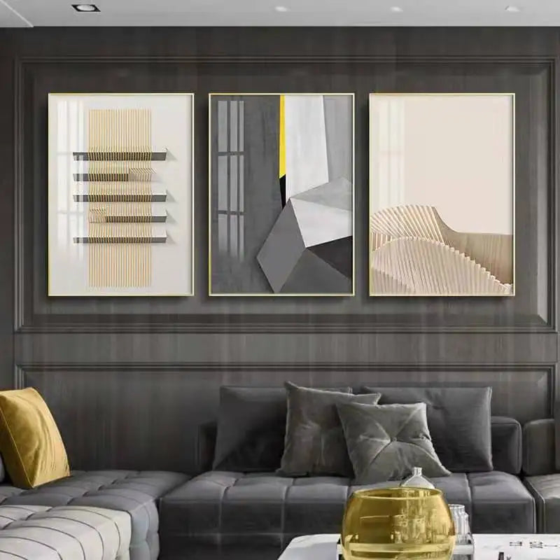 Abstract Geometric Modern  Wall Art Fine Art Canvas Prints Pictures For Urban Apartment Living Room Dining Room Art For Contemporary Interior Design