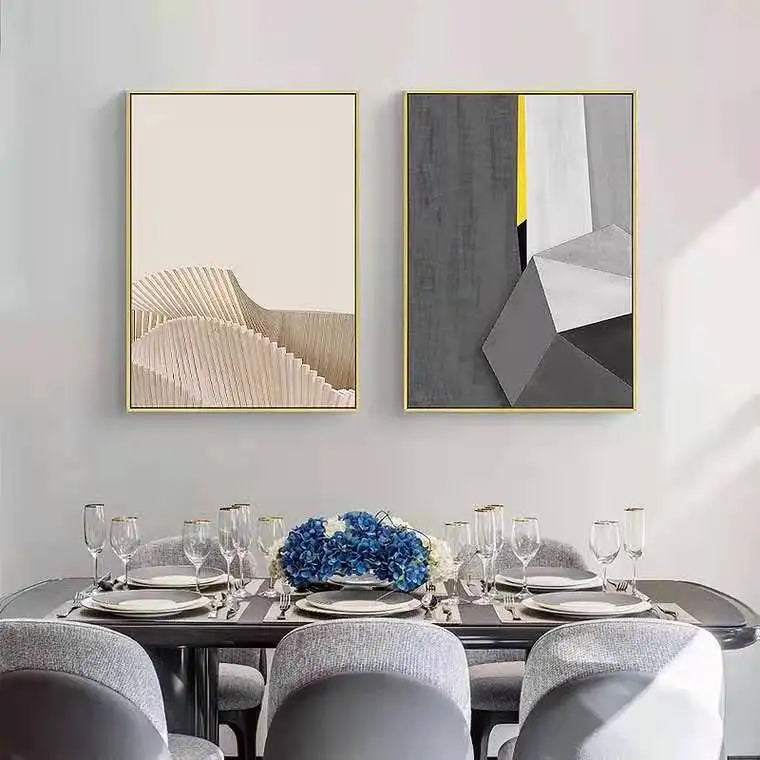 Abstract Geometric Modern  Wall Art Fine Art Canvas Prints Pictures For Urban Apartment Living Room Dining Room Art For Contemporary Interior Design 2025