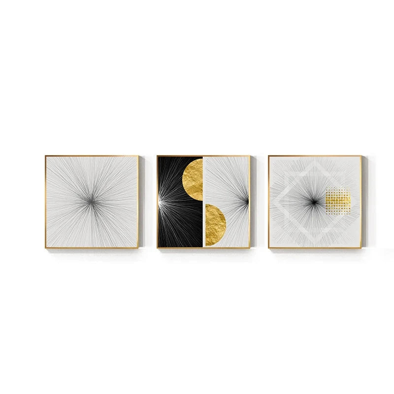 Abstract Golden Geometric Canvas Painting Lines Poster Print Modern Wall Pictures for Living Room Home Decor Nordic Wall Art