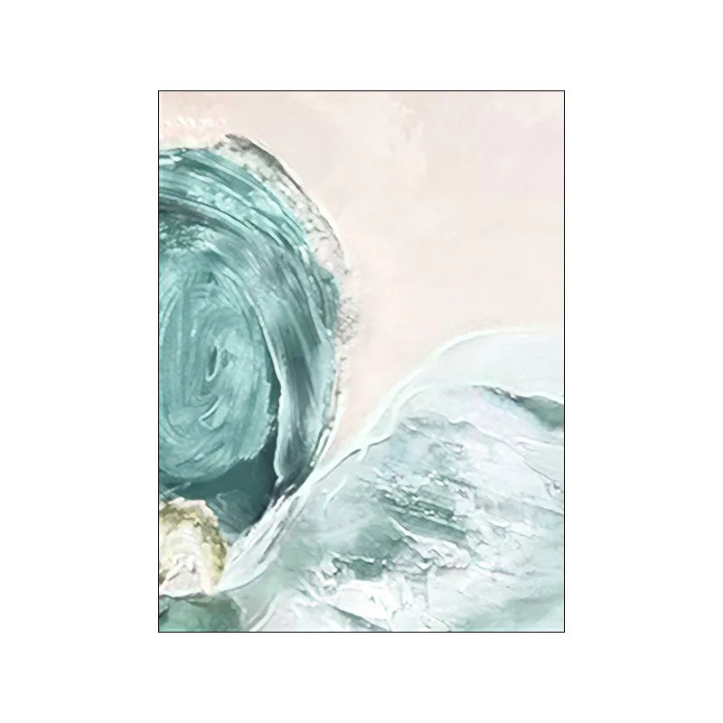 Abstract Green Aqua Sandy Beach Seascape Wall Art Fine Art Canvas Prints Pictures For Modern Apartment Living Room Bedroom Art Decor