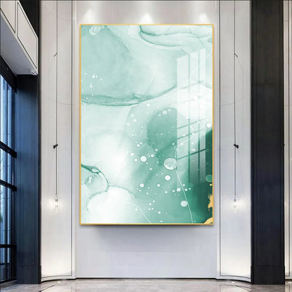 Abstract Green Golden Marble Print Wall Art Fine Art Canvas Prints Pictures For Modern Apartment Living Room Hotel Room Art Decor