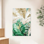 Abstract Green Leaves Modern Botanical Abstract Green Leaves Wall Art Fine Art Canvas Prints Pictures For Living Room Dining Room Art Decor 2025