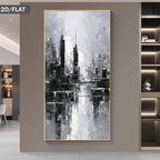 Abstract art painting in a modern interior setting