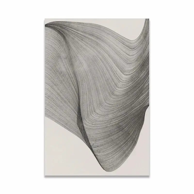 Abstract black and white artwork on a white background