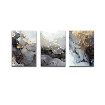 Abstract Grey Golden Veined Marble Print Wall Art Fine Art Canvas Prints Posters Pictures For Modern Apartment Living Room Art Decoration