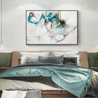 Abstract Grey Jade Green Golden Marble Print Abstract Wall Art Fine Art Canvas Prints Pictures For Modern Living Room Home Office Art Decor
