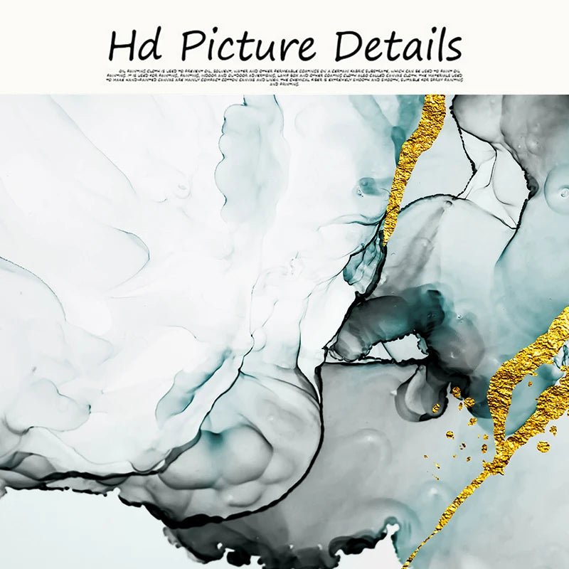 Abstract Grey Jade Green Golden Marble Print Abstract Wall Art Fine Art Canvas Prints Pictures For Modern Living Room Home Office Art Decor 2024