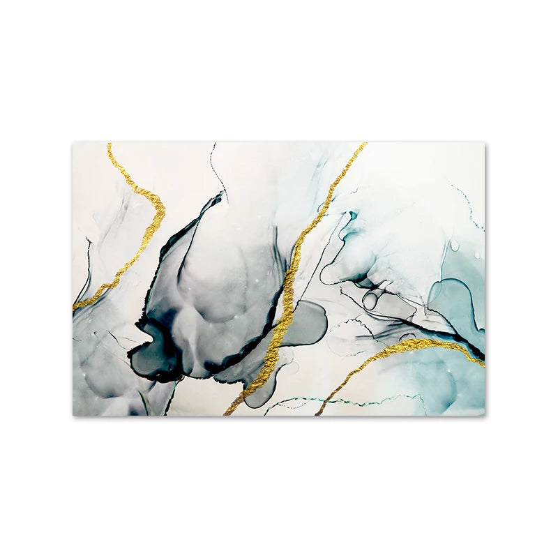 Abstract Grey Jade Green Golden Marble Print Abstract Wall Art Fine Art Canvas Prints Pictures For Modern Living Room Home Office Art Decor 2024