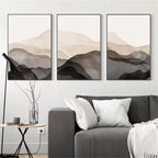 Abstract Minimalist Boho Mountain Black Beige Vintage Wall Art Canvas Painting Posters Prints Wall Pictures Living Room Decor