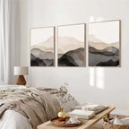 Abstract Minimalist Boho Mountain Black Beige Vintage Wall Art Canvas Painting Posters Prints Wall Pictures Living Room Decor