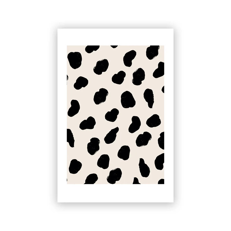 Abstract Minimalist Scandinavian Dot Art Wall Art Fine Art Canvas Prints Shades Of Beige Black Brown Neutral Color Pictures For Modern Living Room Home Decor