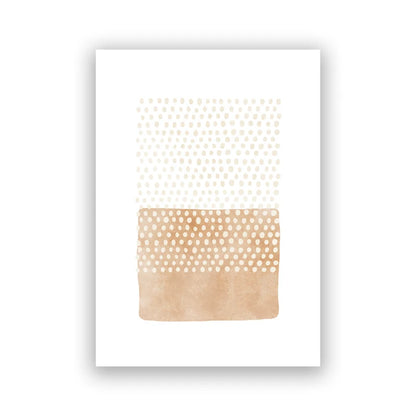Abstract Minimalist Scandinavian Dot Art Wall Art Fine Art Canvas Prints Shades Of Beige Black Brown Neutral Color Pictures For Modern Living Room Home Decor