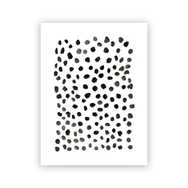 Abstract Minimalist Scandinavian Dot Art Wall Art Fine Art Canvas Prints Shades Of Beige Black Brown Neutral Color Pictures For Modern Living Room Home Decor