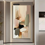 Abstract art painting in a modern interior setting