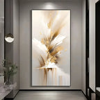 Abstract art painting in a modern interior setting