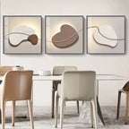 Abstract Nordic Stone Pebbles Square Format Wall Art Fine Art Canvas Prints Neutral Tones Pictures For Modern Living Room Bedroom Art Decor 2025