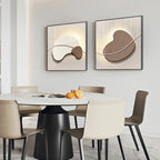 Abstract Nordic Stone Pebbles Square Format Wall Art Fine Art Canvas Prints Neutral Tones Pictures For Modern Living Room Bedroom Art Decor 2025